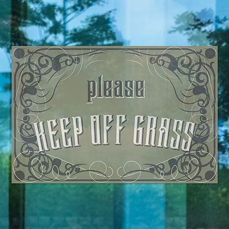 CGSignLab | אנא הרחק את דשא -גותי -ויקטוריאני נצמד חלון | 36 x24